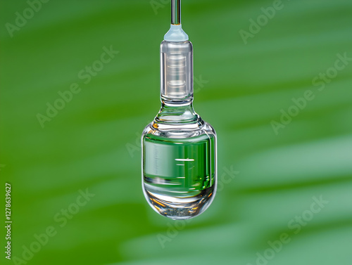 Glass Vial Liquid Drop Gree...