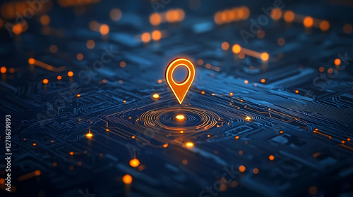 Tech-Infused Circuit Board with Vibrant Lights