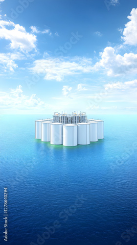Offshore Platform 3D Illust...