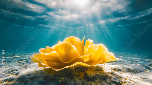 Underwater Golden Flower Il...