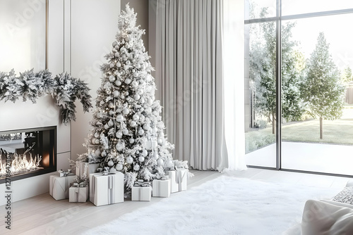 Silver Christmas Tree 3D Il...