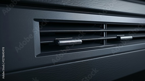 Close up view of air conditioning vents in a modern car interior s ventilation system photo