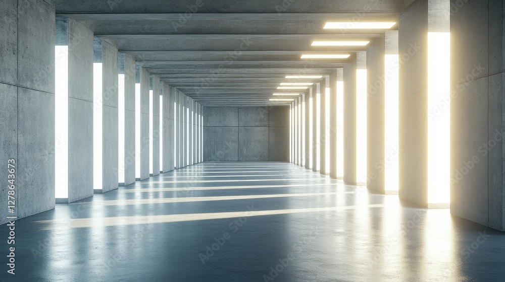 Fototapeta premium A brushed concrete gray texture with soft lighting, creating an industrial, chic backdrop with open space for design or copy.