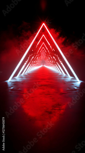 Red Neon Triangle Pathway 3...