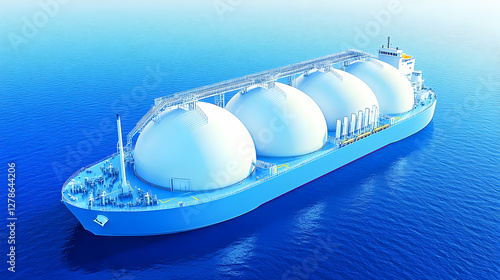 LNG Carrier Ship 3D Illustr...