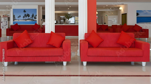 Red Sofa Lobby Illustration