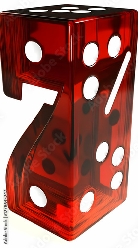 Red Transparent Dice 3D Ill...