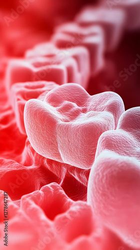 Red 3D Cell Structure Illus...