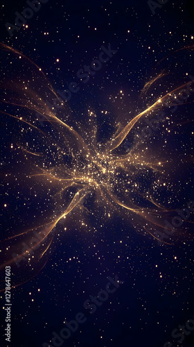 Golden Galaxy Abstract Back...