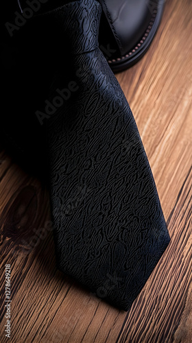 Dark Wood Texture with Blac...