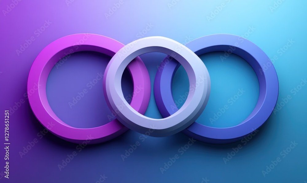 Interlocking vibrant rings on gradient background. Interlocking vibrant rings on gradient background.