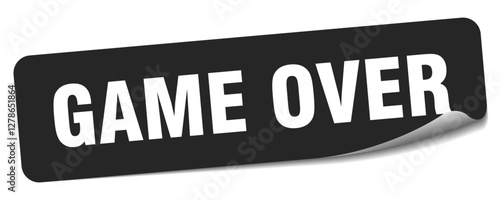 game over sticker. game over label