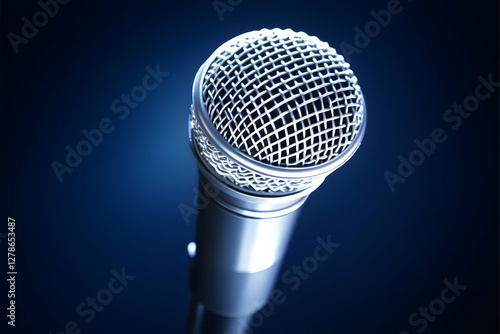 Metallic Microphone 3D Illu...