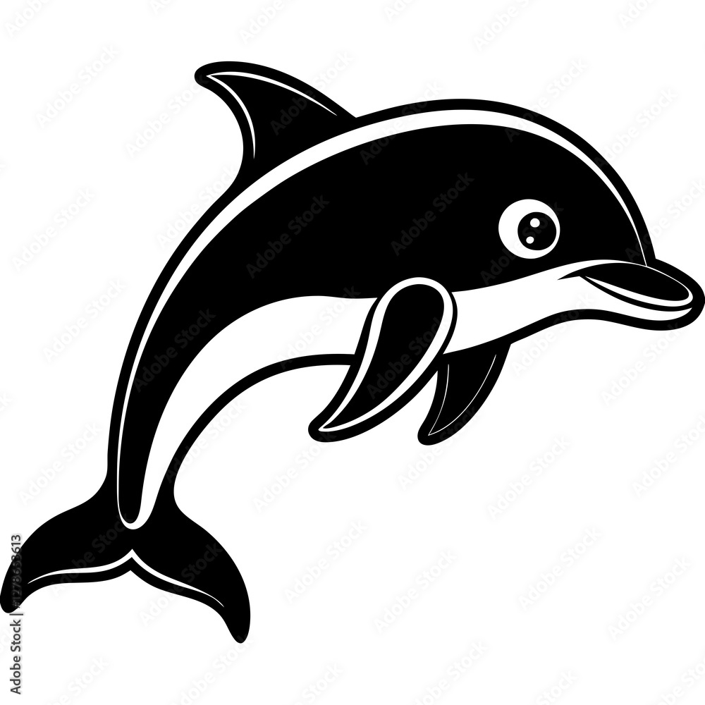 Fototapeta premium dolphin isolated on white background