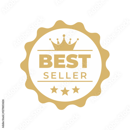 Best Seller Award Badge Gold, vector sale label