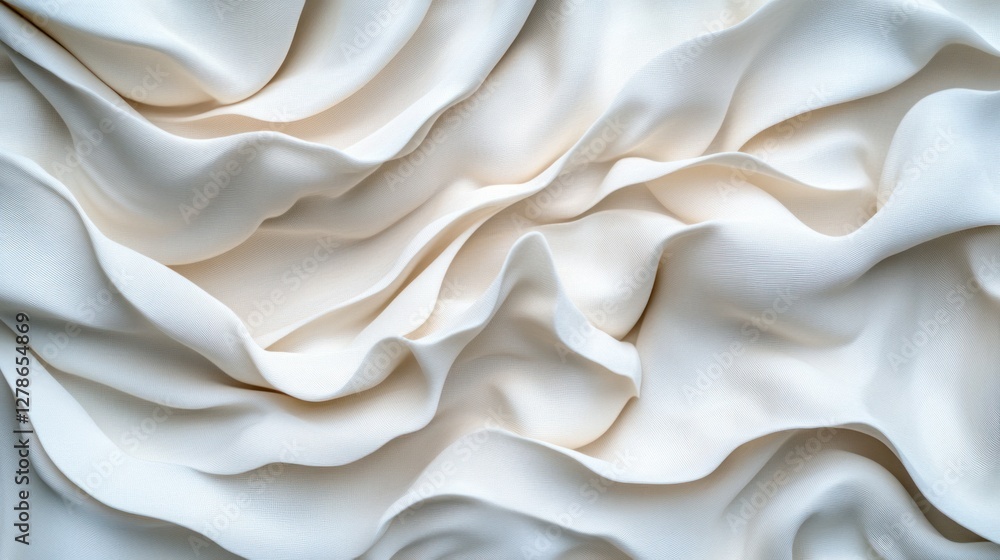 Fototapeta premium Abstract wallpaper featuring overlapping silky white waves, each fold captured with precision and sharp textures in 4K resolution