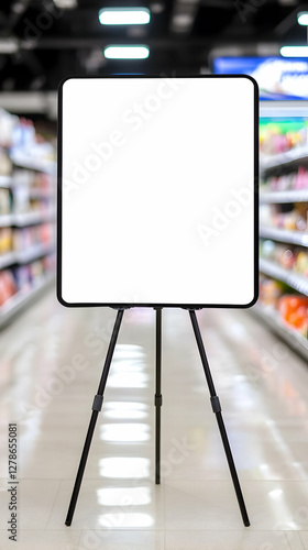 Blank White Sign Supermarke...