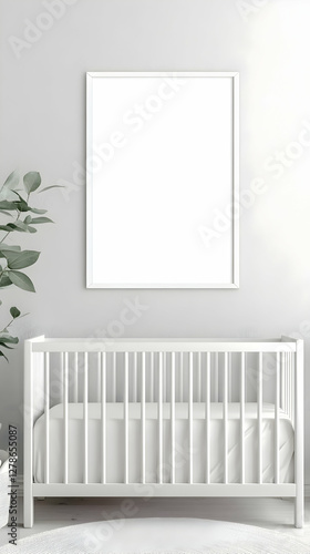 White Crib and Frame Mockup