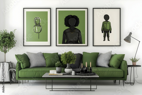 Green Living Room Illustration