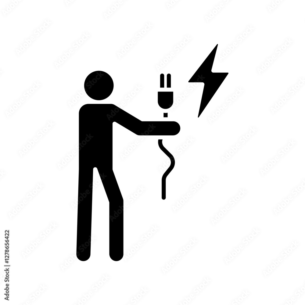 Icon a plug, isolated against a clean background. Icon a plug, isolated against a clean background.