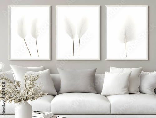 White Feather Triptych Illu...