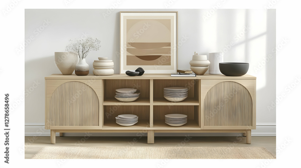 Fototapeta premium Modern Minimalist Home Decor 3D Illustration