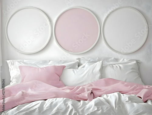 Pink and White Bedroom 3D I...