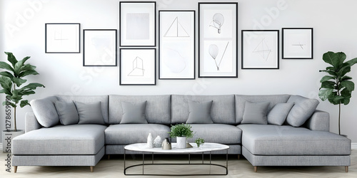 Modern Sectional Sofa 3D Il...