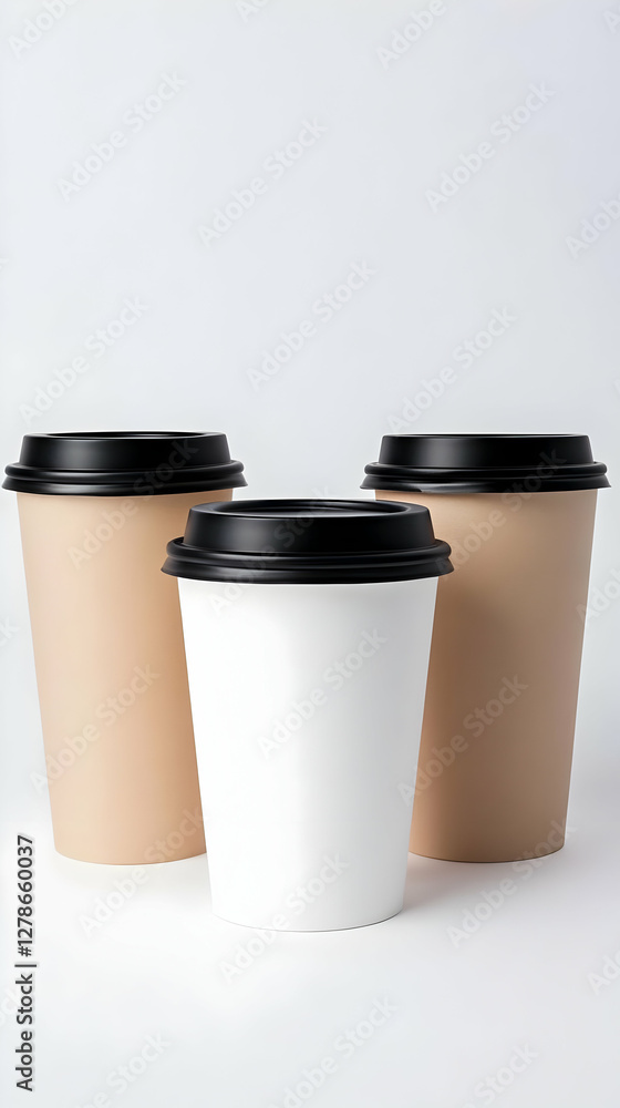 3D Render Coffee Cups Mockup 3D Render Coffee Cups Mockup