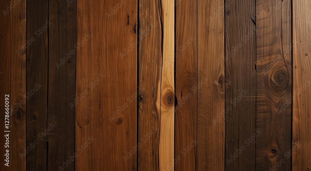 Fototapeta premium Rustic Dark Brown and Light Wood Planks Background Texture