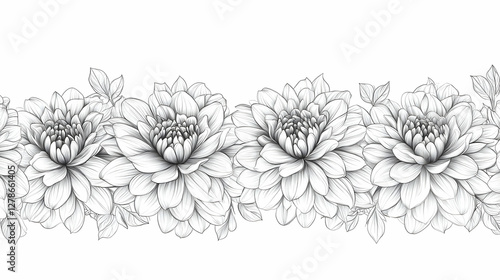 Elegant Dahlia Illustration...