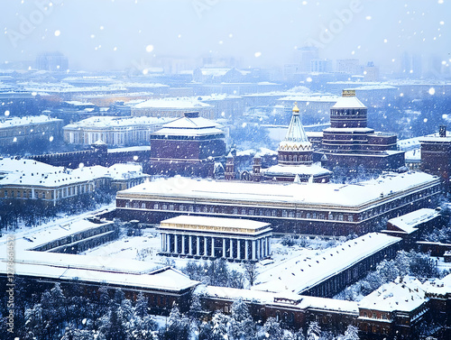 Snowy Cityscape Winter Illu...