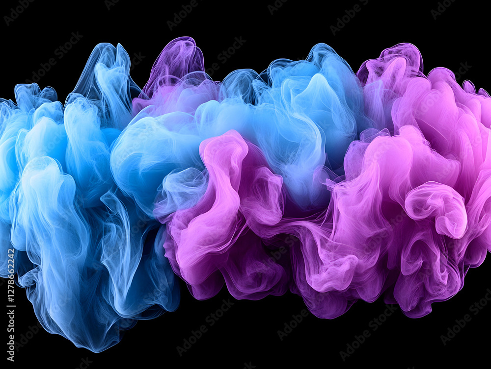 Fototapeta premium Abstract Purple Blue Ink Swirl Illustration