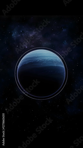 Dark Blue Exoplanet Illustr...