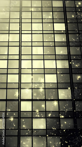 Golden Glass Building Illus...