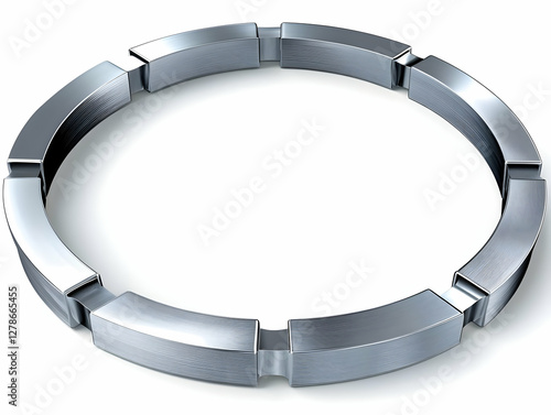 3D Chrome Ring Abstract Ill...