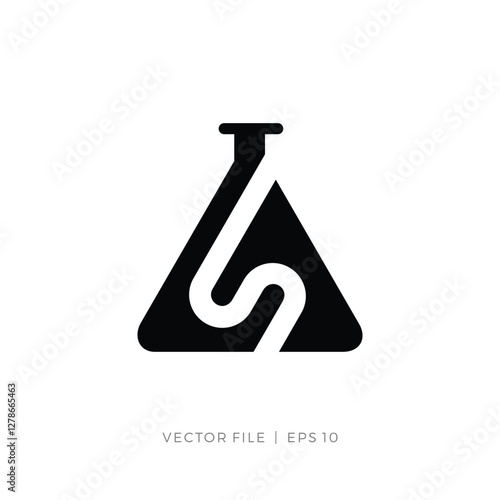 initial letter S laboratory glassware logo design