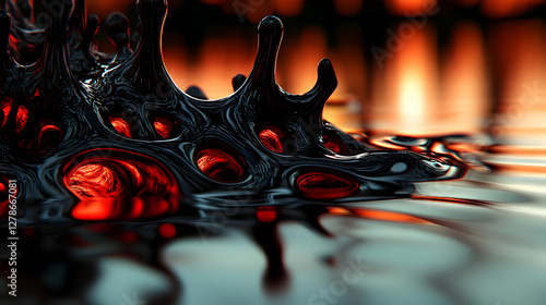 Dark Liquid Abstract 3D Render