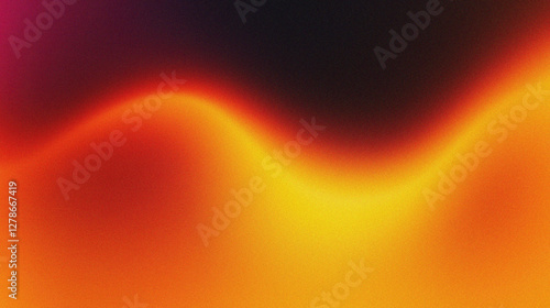 Color gradient dark grainy background, orange red gold yellow vibrant abstract on black, noise texture effect
