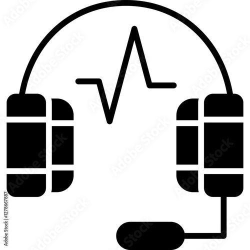 Customer Service Headset Icon Vector Element