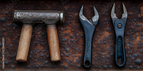 Rusty Metal Background with...