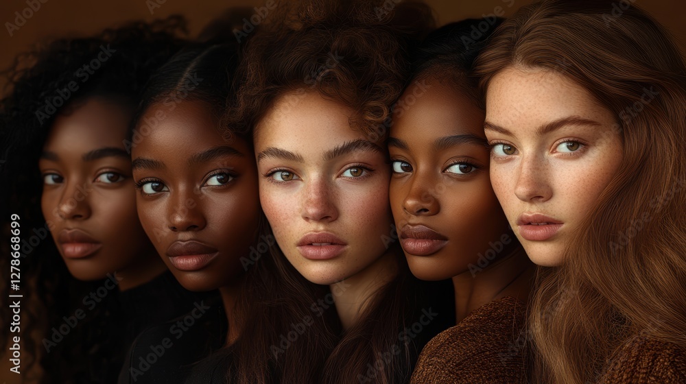 Obraz premium Diverse Group of Stunning Women with Natural Beauty and Glowing Skin