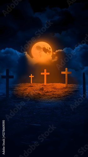 Night Crosses Illustration