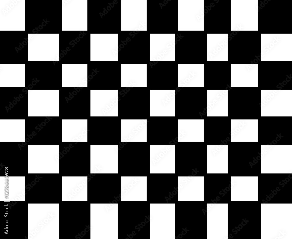 Fototapeta premium Black and white square chessboard pattern vector illustration. Game, square, geometric, racing flag, tile, mosaic.