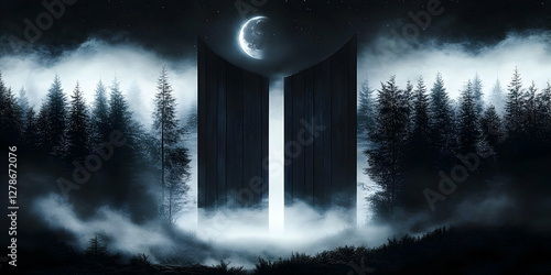 Mystical Forest Gate Illust...