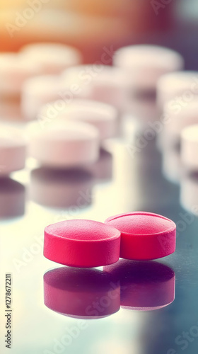 Pink Pills Macro Photo