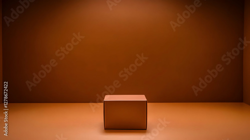 Brown Cube on Brown Backgro...