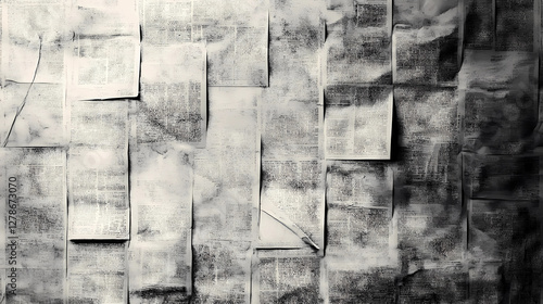 Newspaper paper grunge aged newsprint pattern background. Vintage old newspapers template texture, 