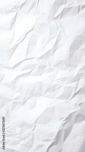 White Crumpled Paper Textur...