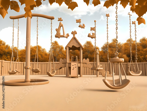 Autumn Playground 3D Illust...
